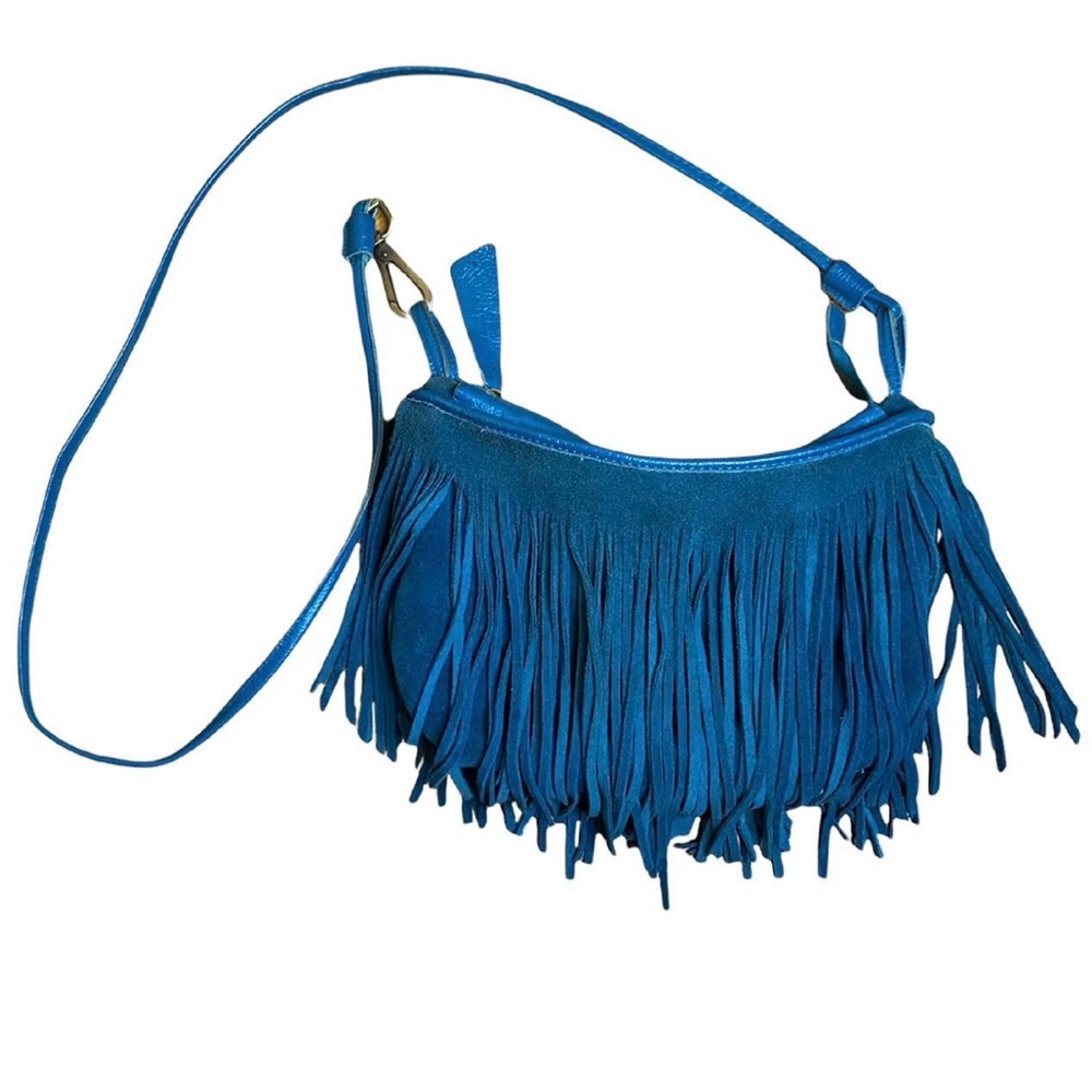 Western Blue Fringe Purse Y2K Cool Maja Boho bag
